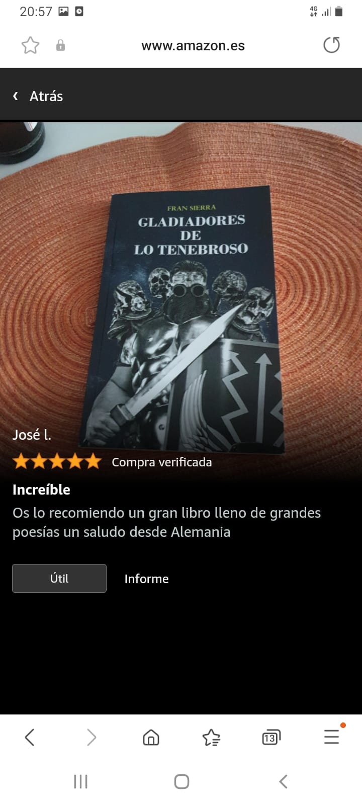 Opinión del libro Gladiadores de lo tenebroso-