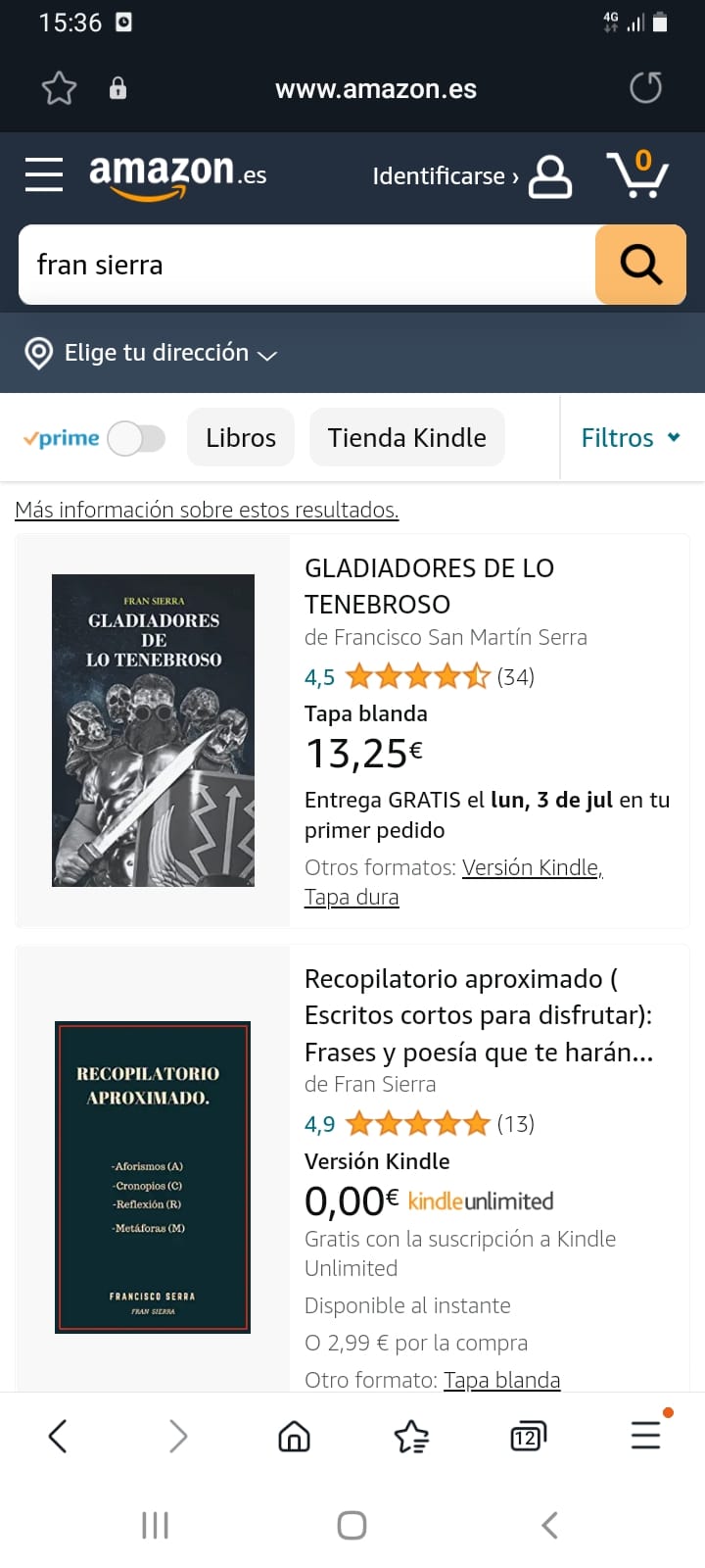 Reseña 3 del libro Gladiadores de lo tenebroso disponible en Amazon, consta de 41 reseñas de clientes